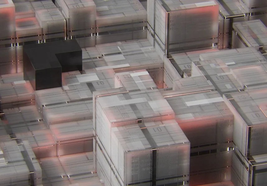 3D кубы и серверные блоки — символ стабильных брокерских решений PK Assets AG